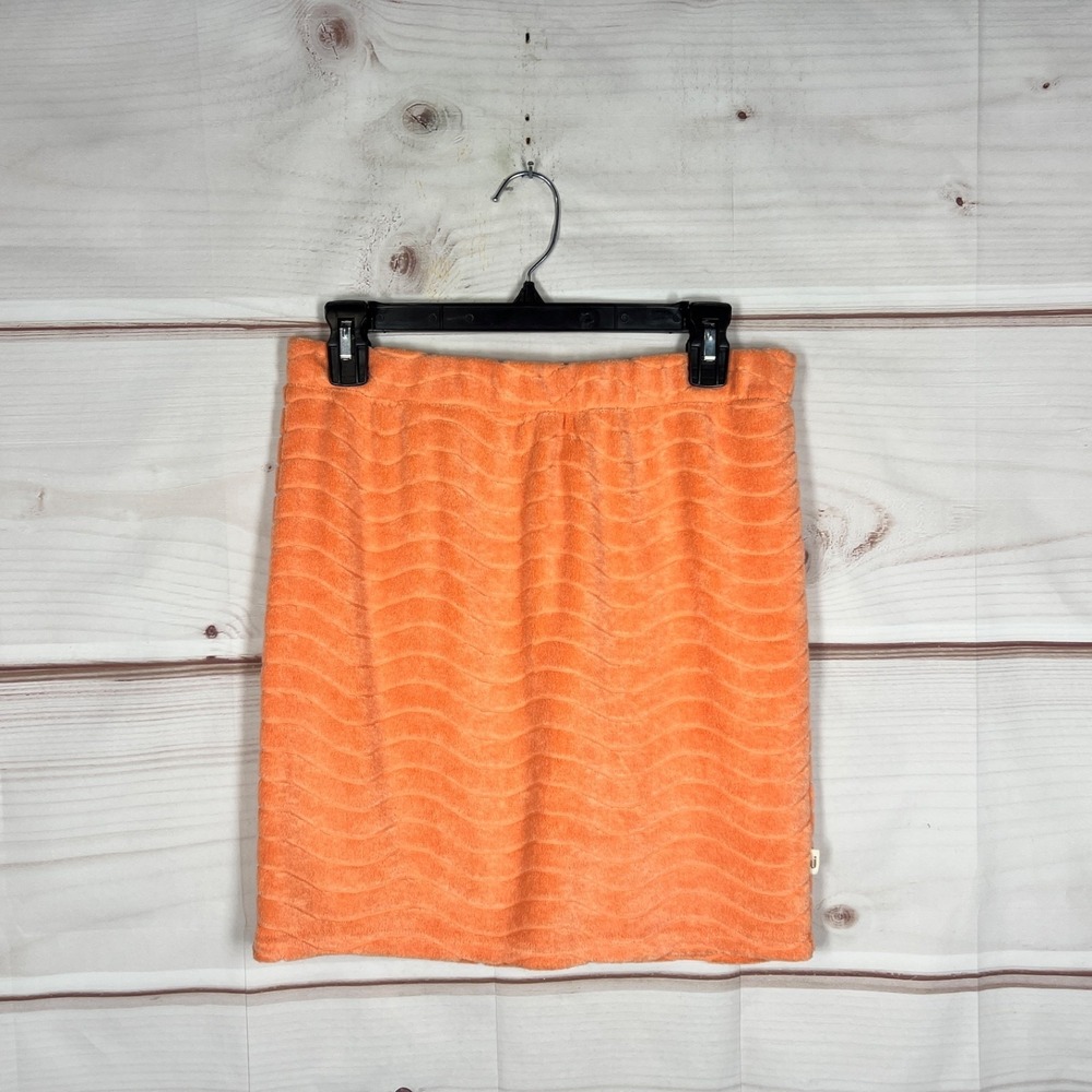 Araminta James Skirt Womens Medium Orange Terry Cloth Pencil Pull On Solid